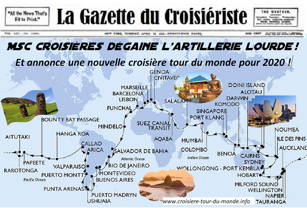 MSC Nouvelle croisière tour du monde 2020